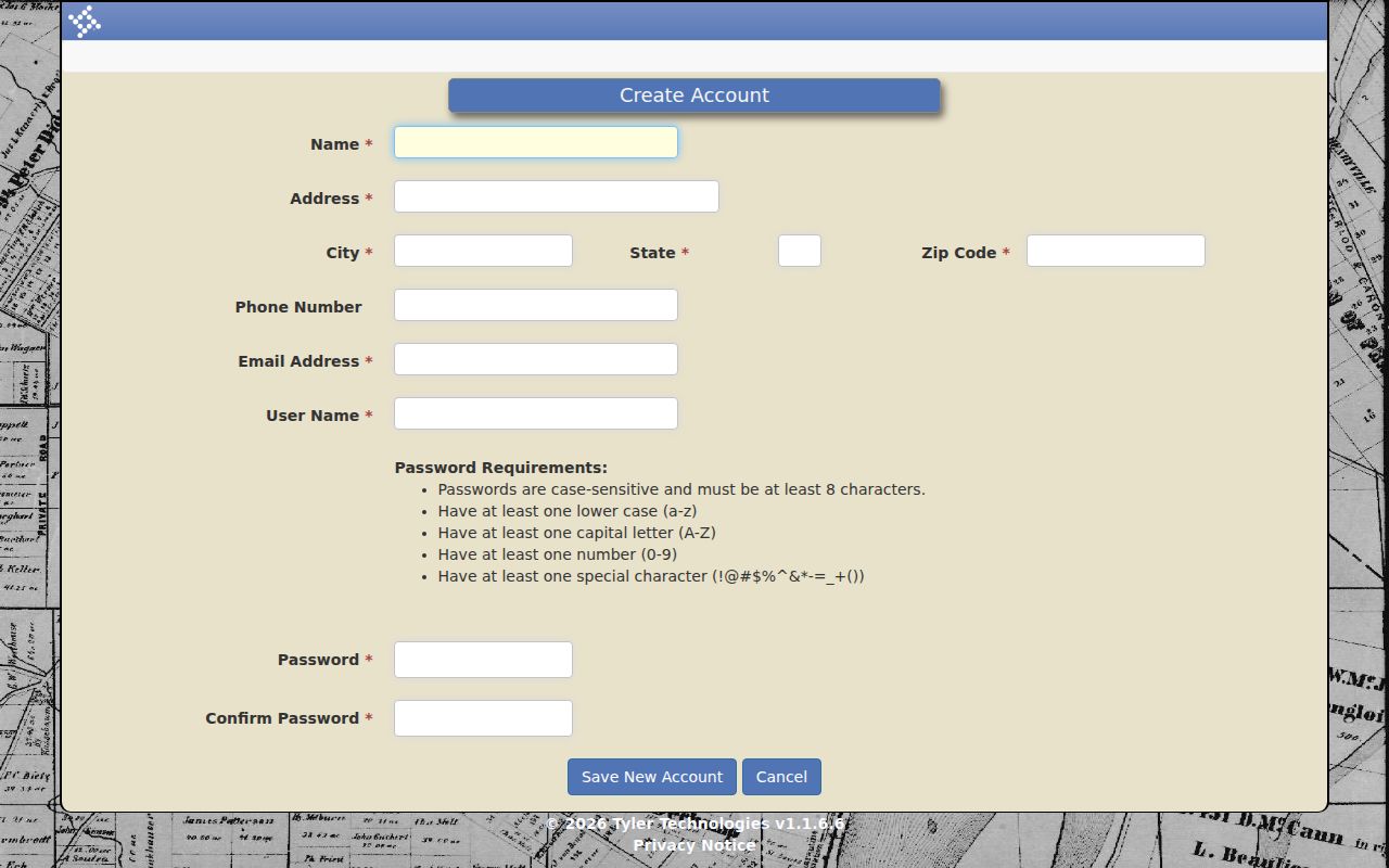 Oconee County Tyler case search account creation