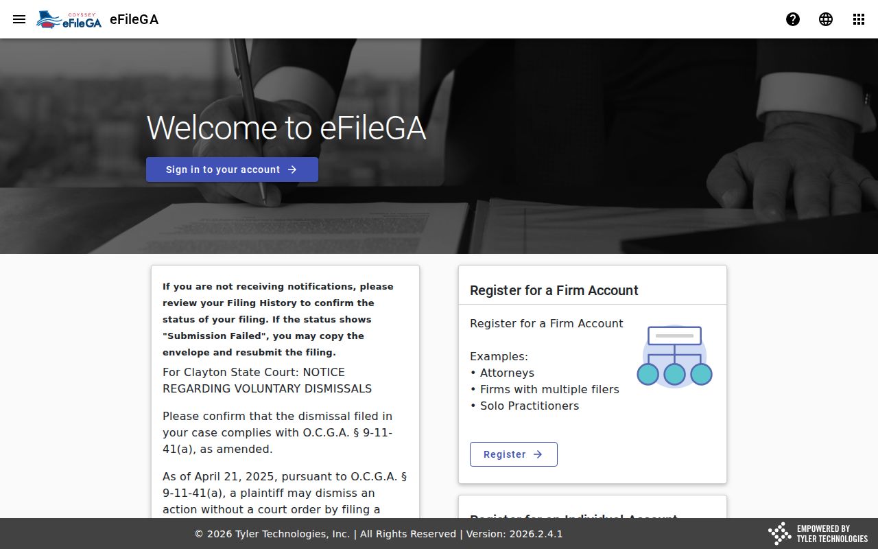 Oconee County civil court docket Odyssey eFileGA access