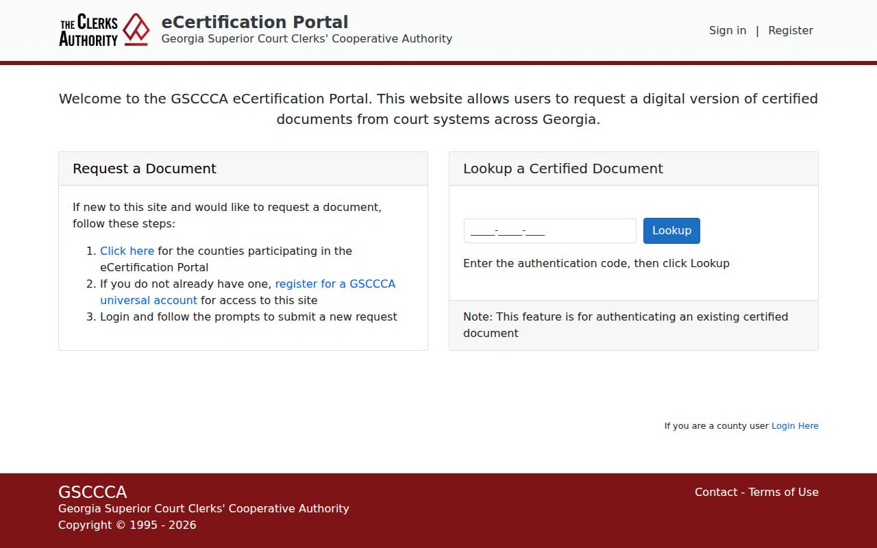 Oconee County court case records GSCCCA certification portal